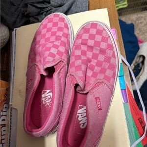 Vans Kids Pink Checkered Slip-On Sneakers
